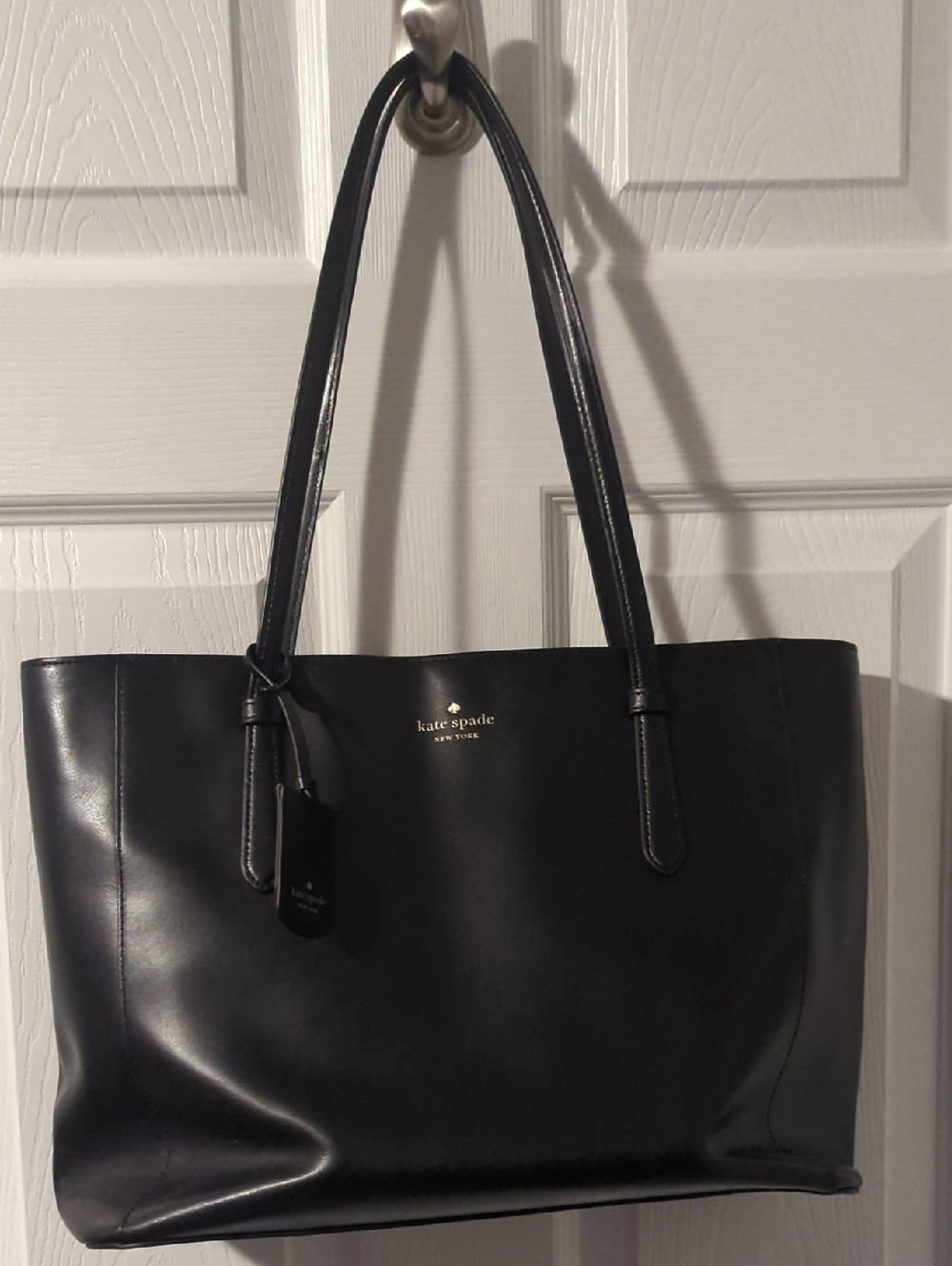 kate spade New York Black Leather Tote Bag